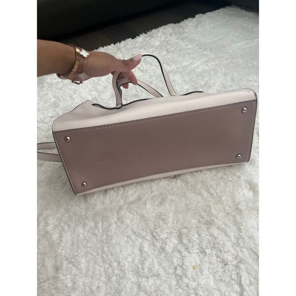 Guess 1981 Blush Pink Tassel Bow Top Handle Crossbody Leather Structured Bag - Picture 4 of 9